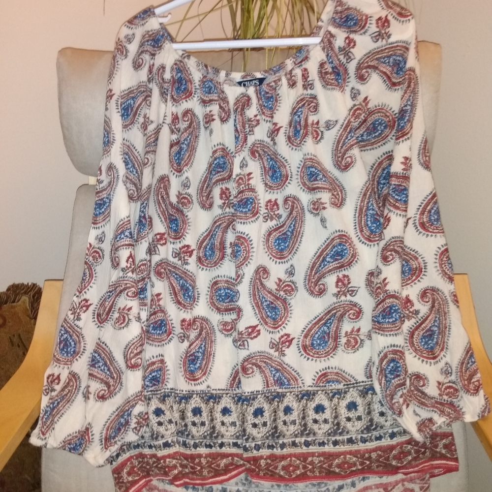 NEW Chaps Paisley Blouse